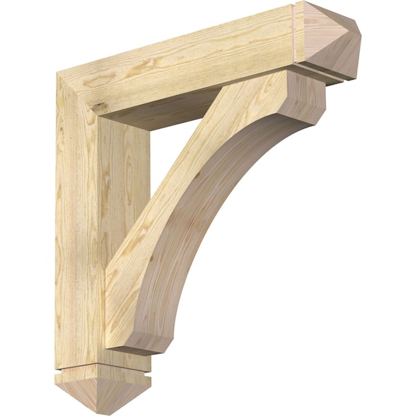 Ekena Millwork Legacy Arts and Crafts Rough Sawn Bracket w/ Offset Brace, Douglas Fir, 8"W x 36"D x 36"H BKT0806X36X36LEC03RDF - main